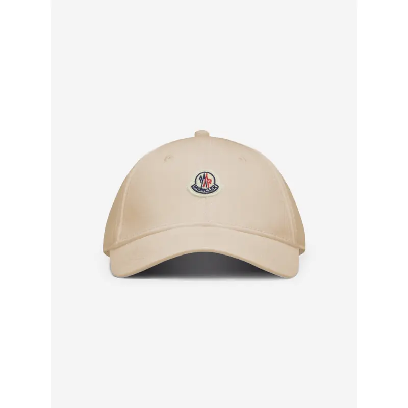 Moncler Enfant Girls Logo Cap in Beige