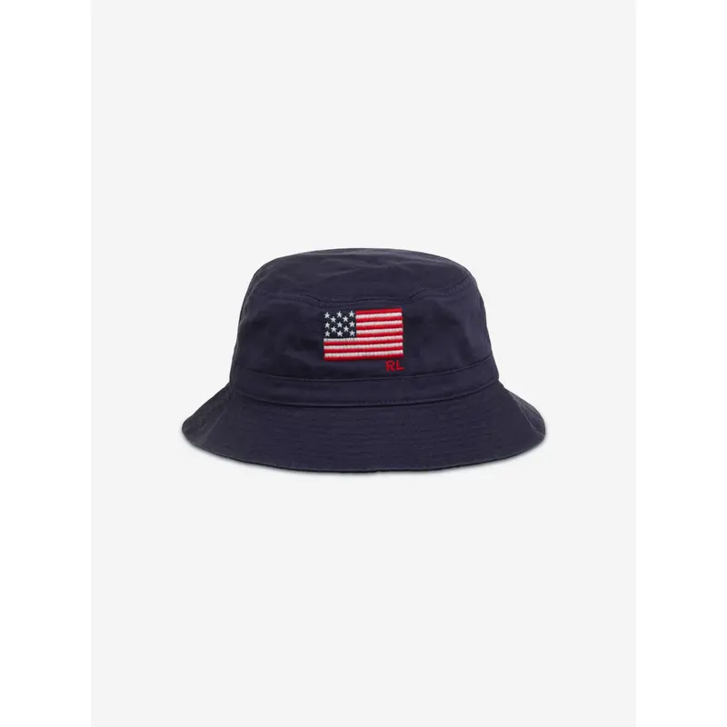 Ralph Lauren Boys Chino Flag Bucket Hat in Navy