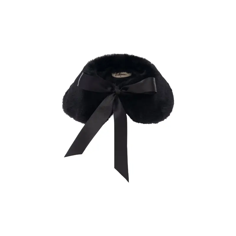 Black Faux Fur Stole