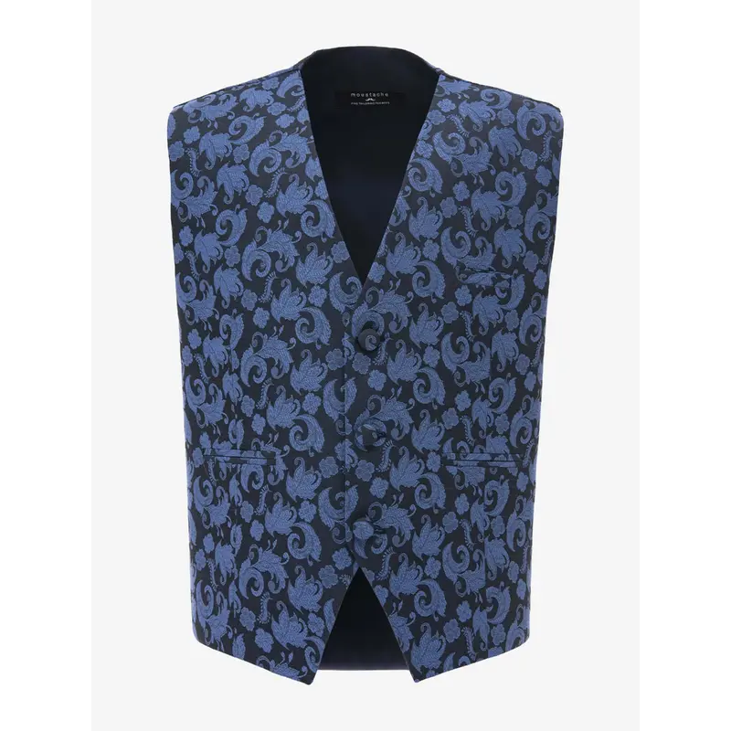 Blue Floral Print Vest & Bowtie