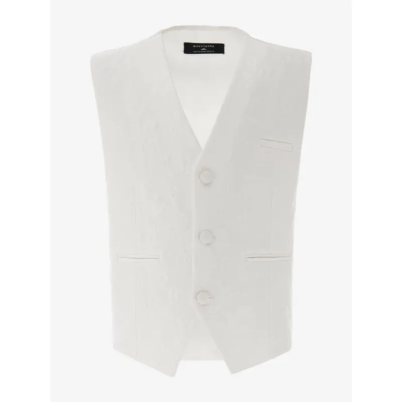 Cream Floral Print Vest & Bowtie