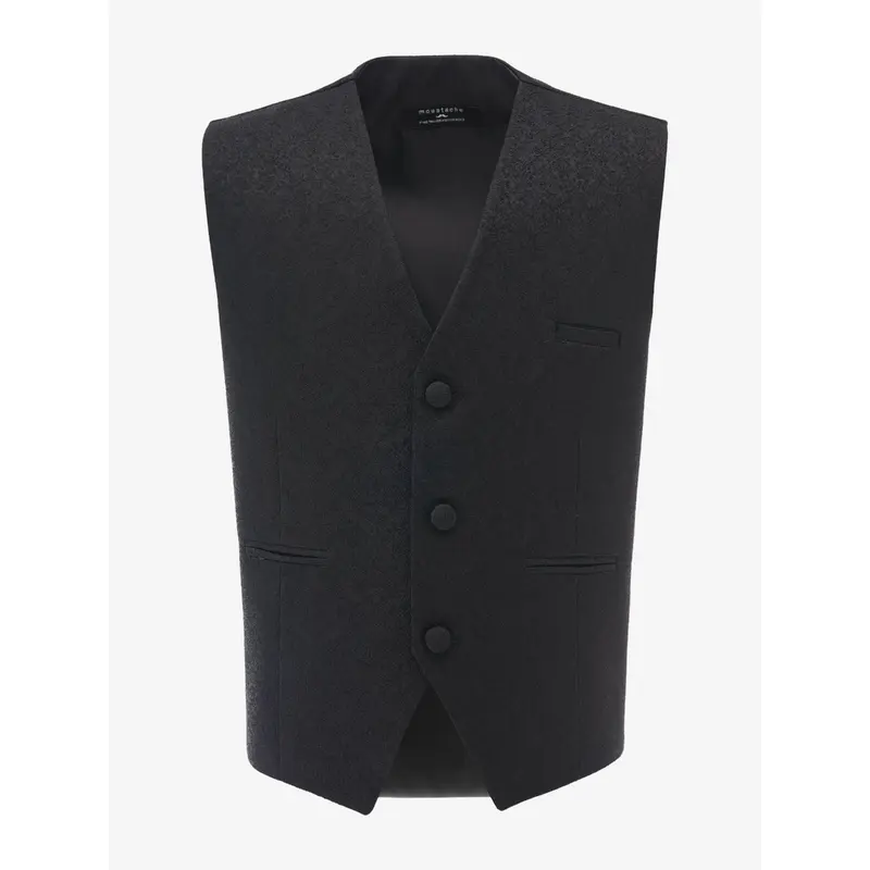 Black Print Vest & Bowtie