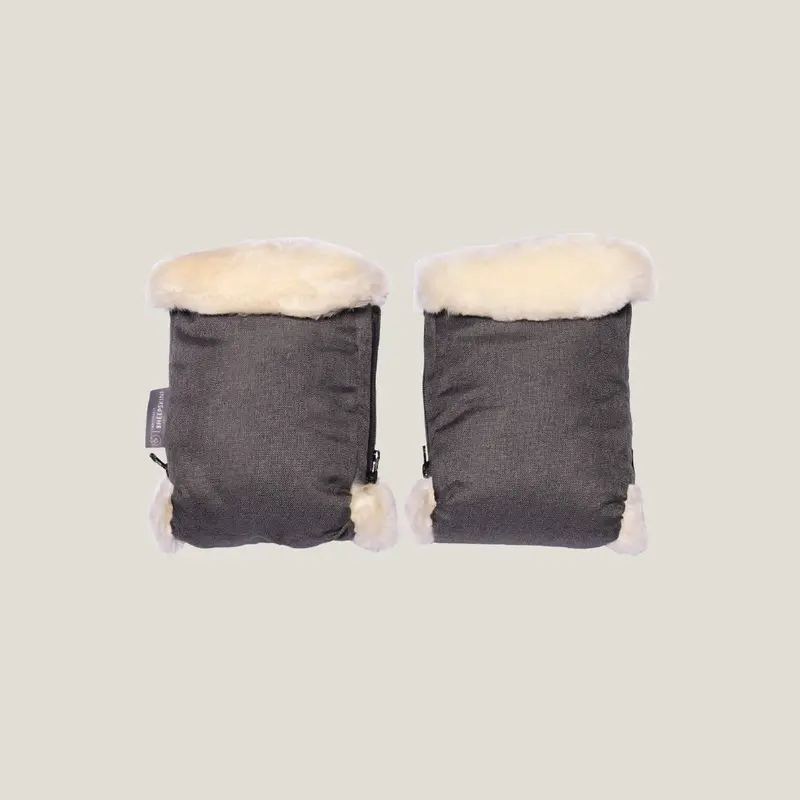Naturally Sheepskins Stroller Hand Mittens - Charcoal Grey