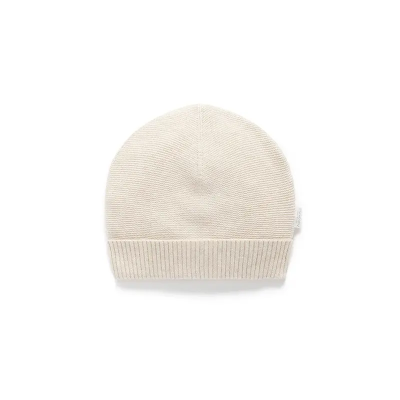 Purebaby Knit Baby Hat  - Wheat Melange