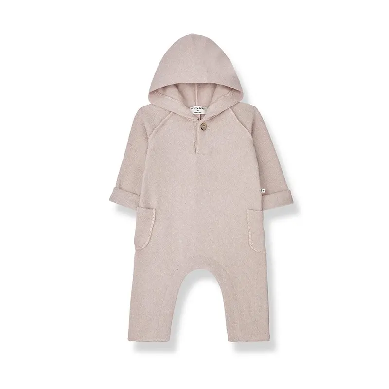 1+ in the family Leonard Hooded Onesie - Nude