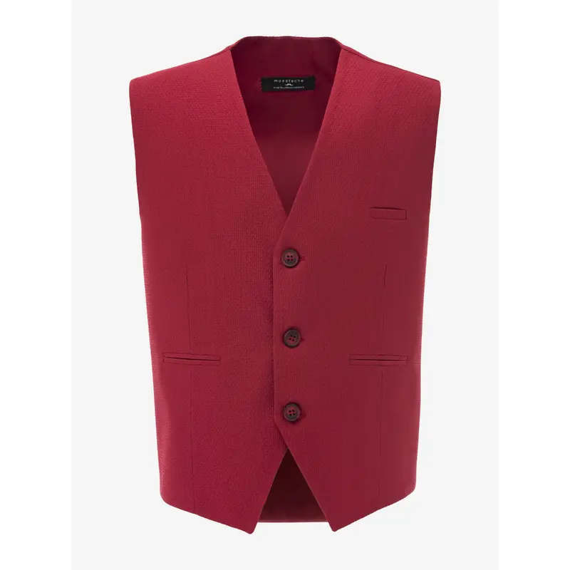 Red Solid Vest & Bowtie