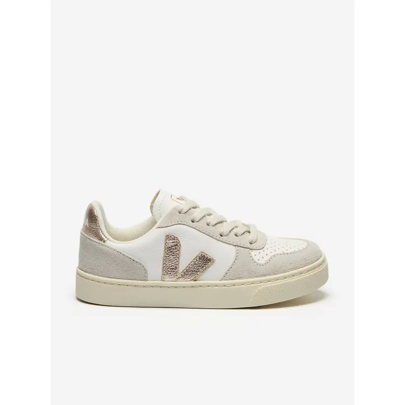 Veja Kids Chromefree Leather Small V-10 Laces Trainers in White