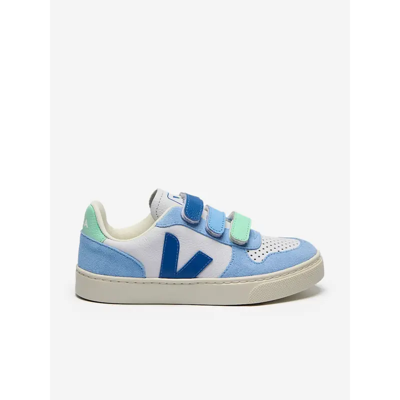 Veja Kids Chromefree Leather Small V-10 Trainers in Blue
