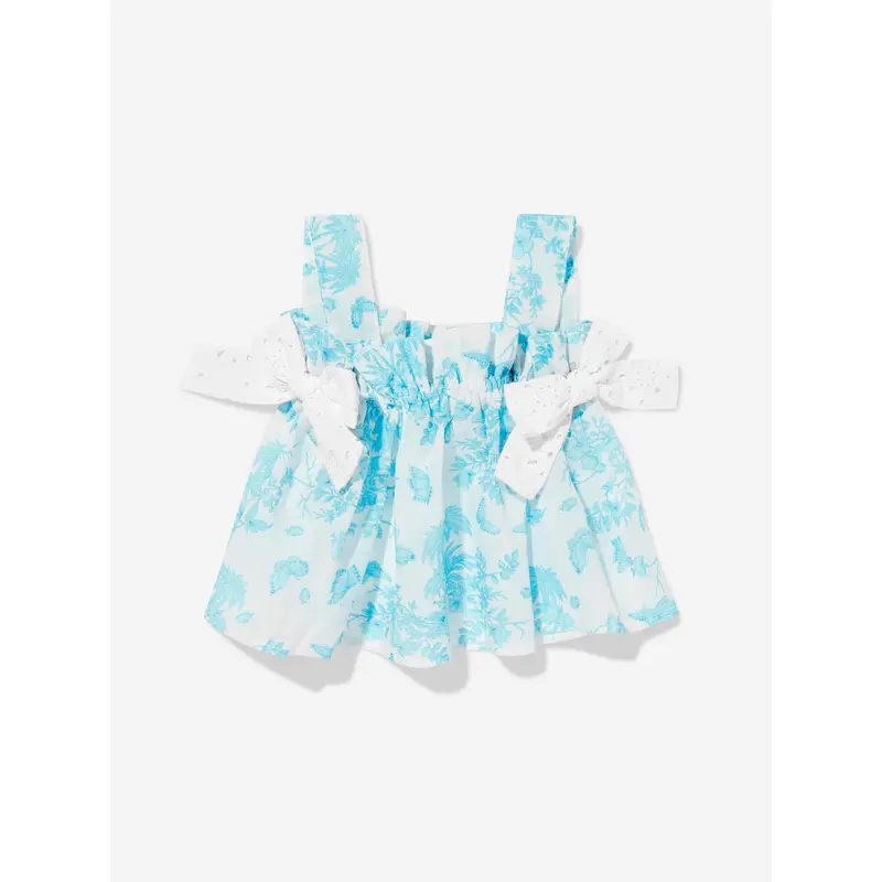 Selini Action Girls Butterflies Sleeveless Top in Blue
