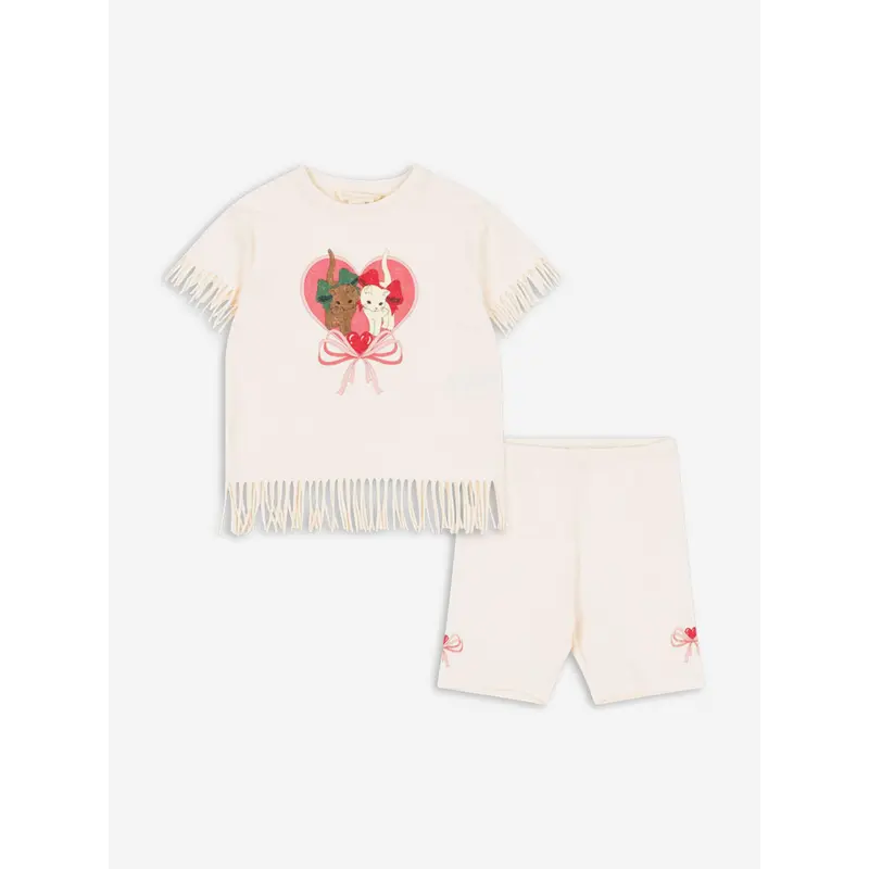 Konges Sljd Girls Marah Short Set in Ivory