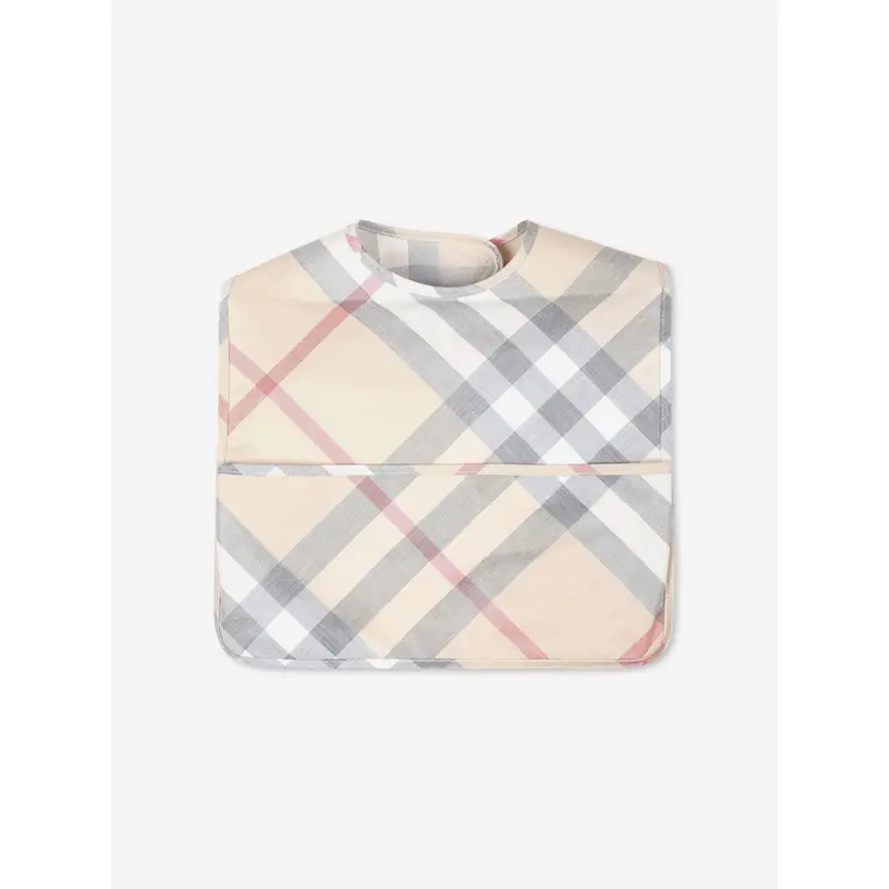 Burberry Baby Wes Check Bib in Beige