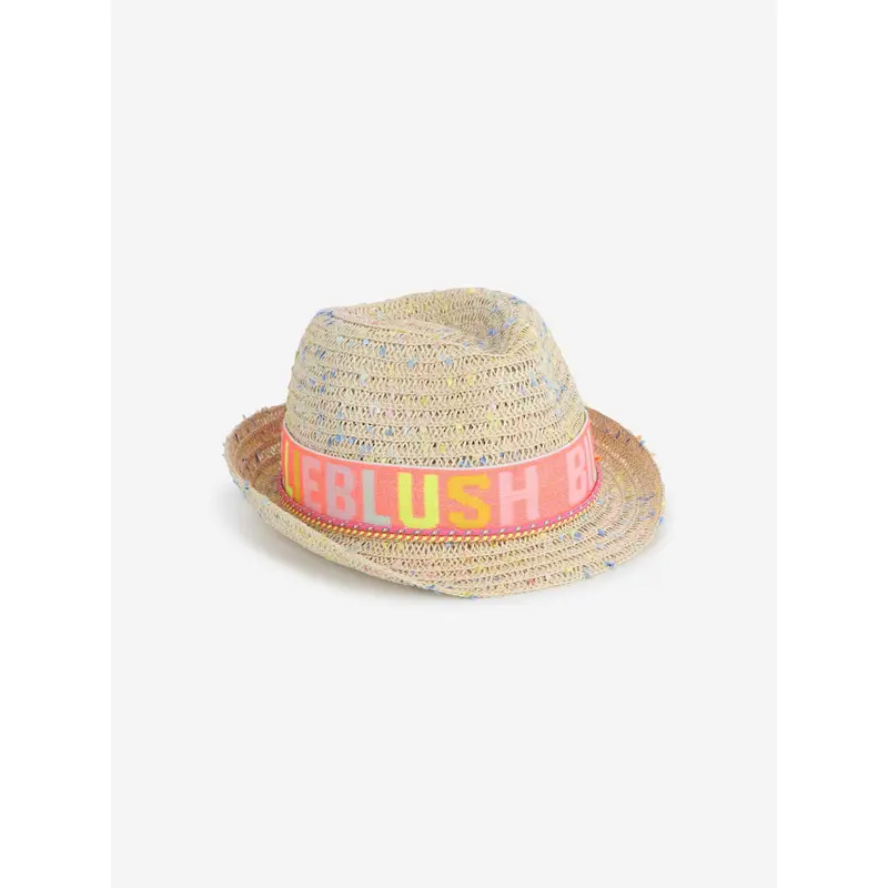 Billieblush Girls Straw Trilby Hat in Beige