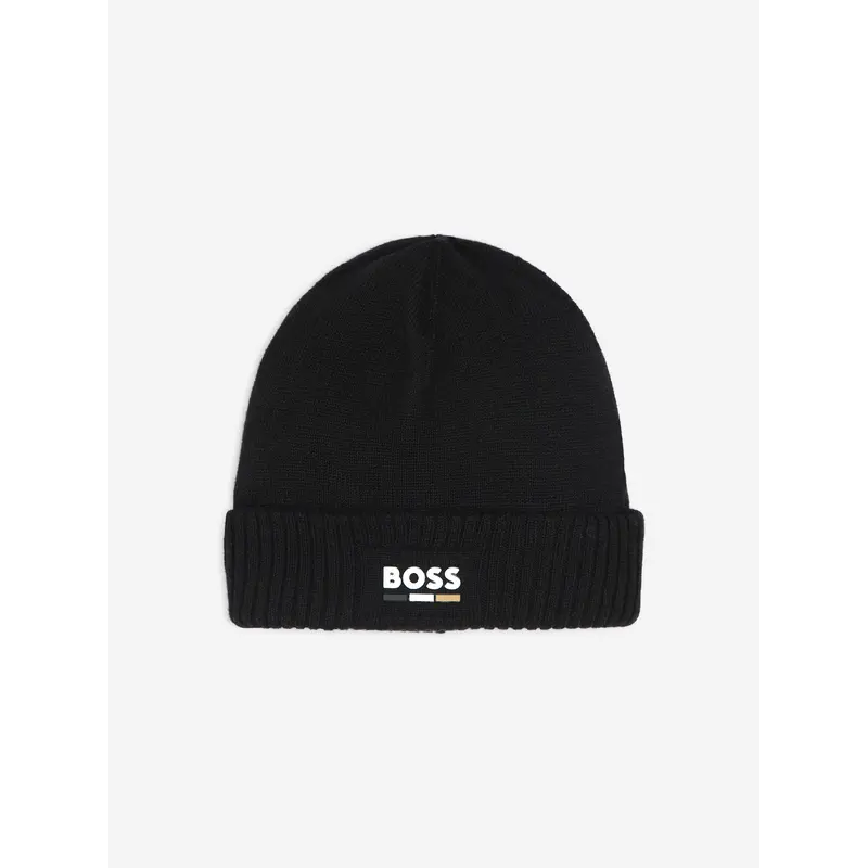 BOSS Boys Knitted Beanie Hat in Black