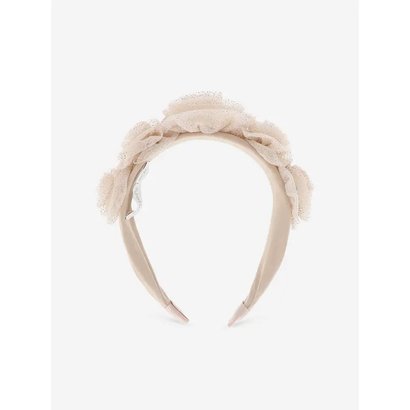 Angels Face Girls Rosie Tulle Alice Band in Gold
