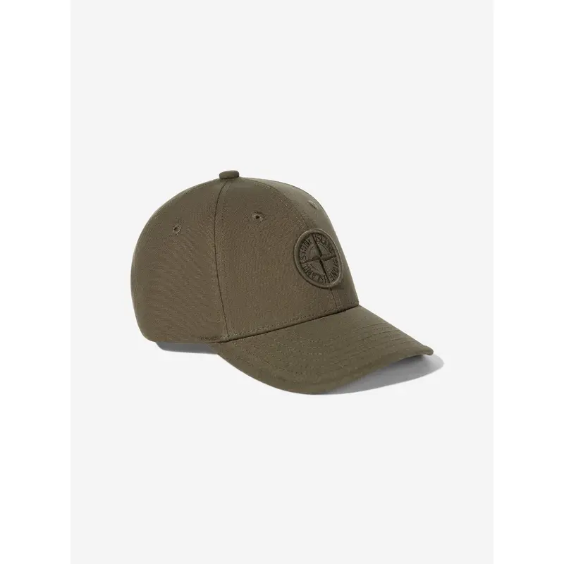 Stone Island Boys Compass Logo Cap in Green