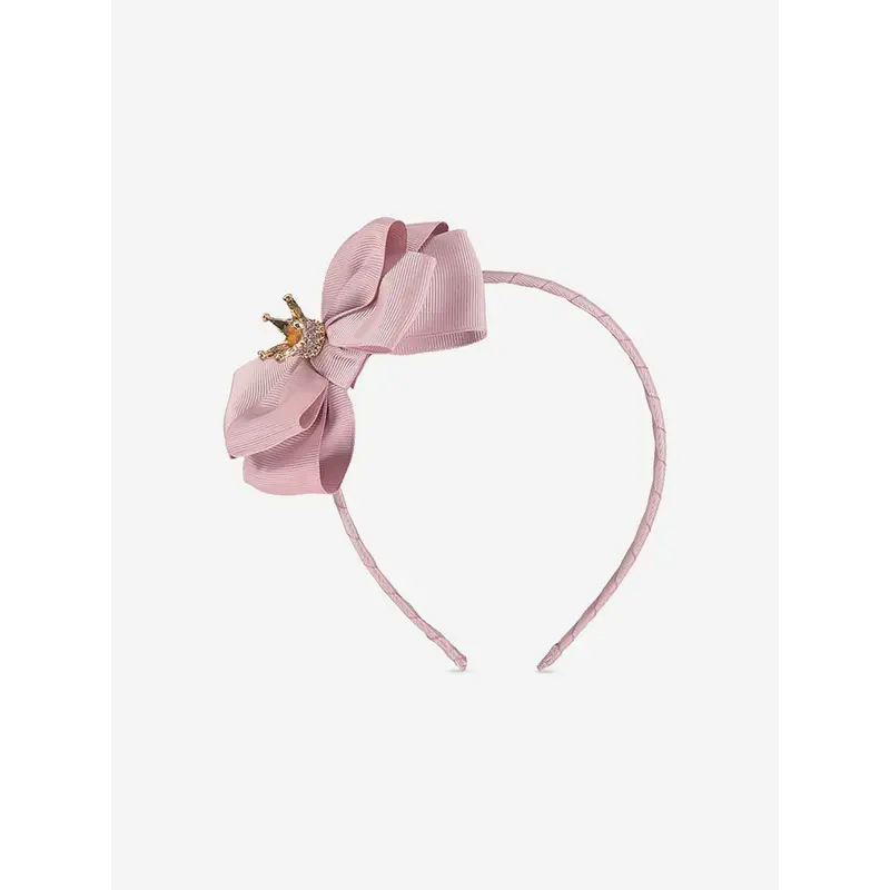 Angels Face Girls Crown and Bow Headband in Pink