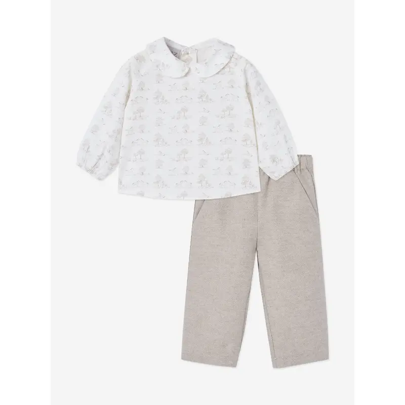 Paz Rodriguez Baby Boys Trouser Set in Beige