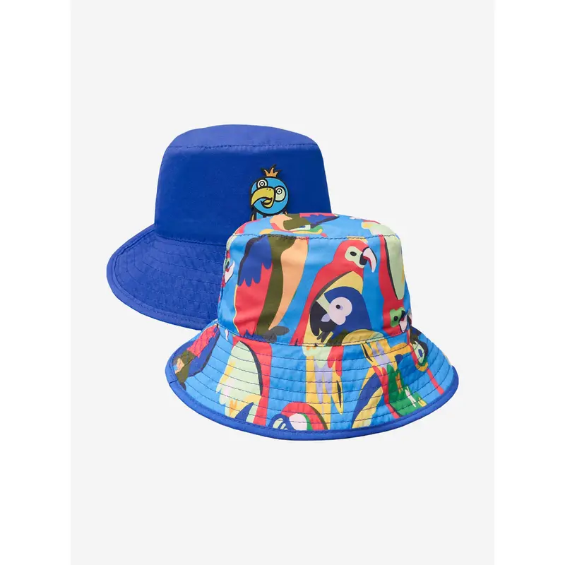 Roarsome Kids Parrot Reversible Bucket Hat in Blue