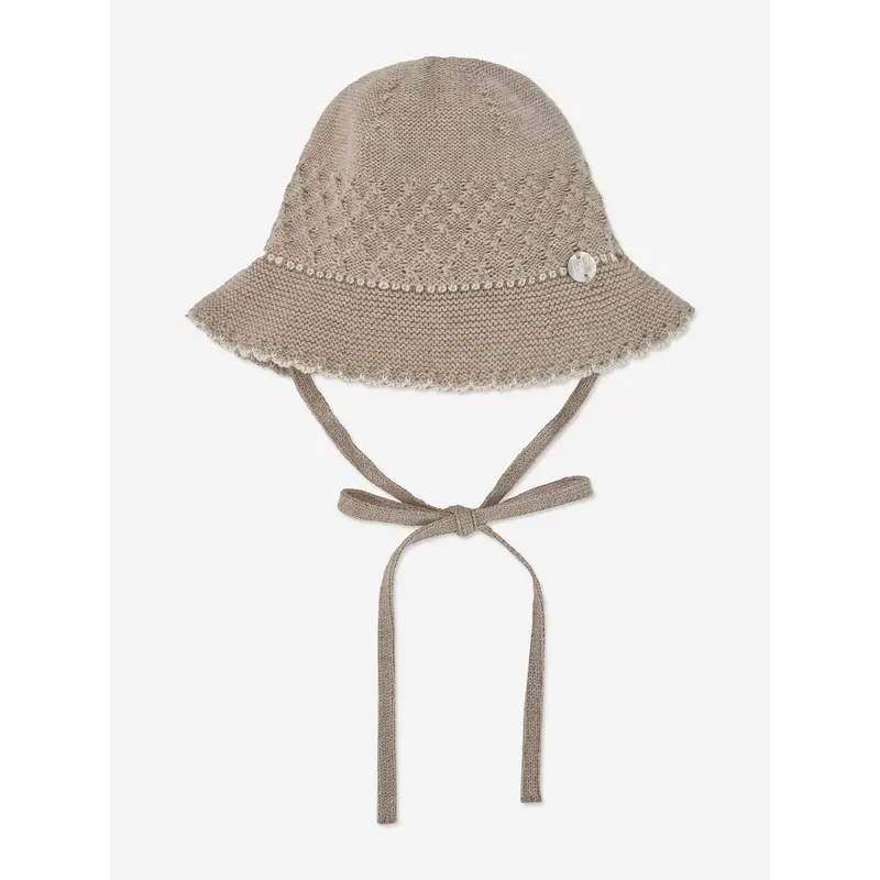 Paz Rodriguez Baby Girls Cotton and Cashmere Hat in Beige