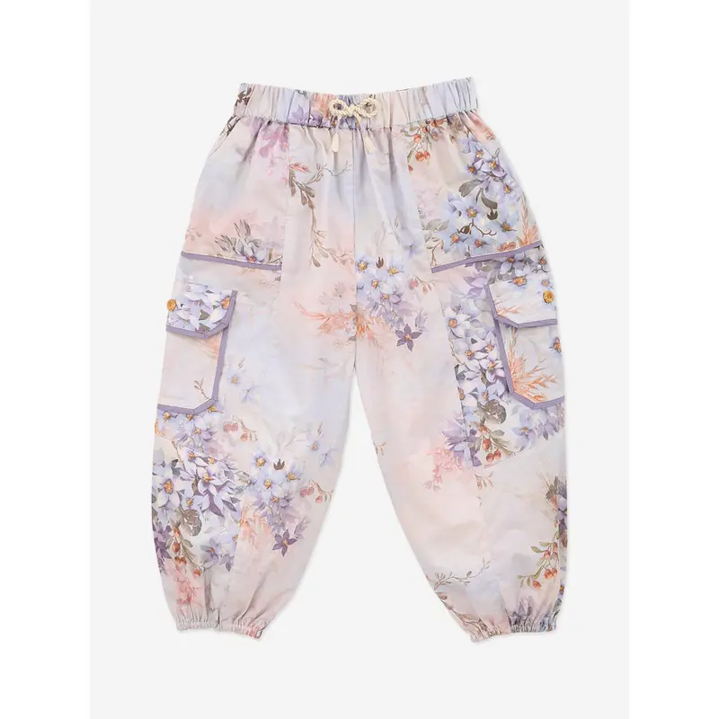 Zimmermann Girls Casacdian Poplin Cargo Pants in Blue