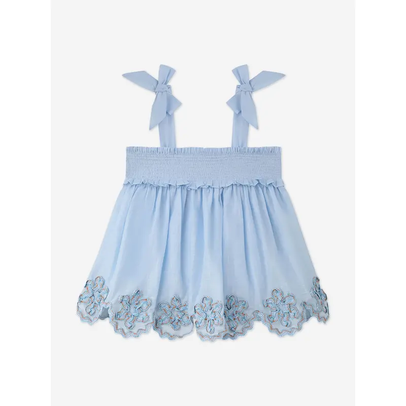Zimmermann Girls Cascadian Ric Rac Top in Blue