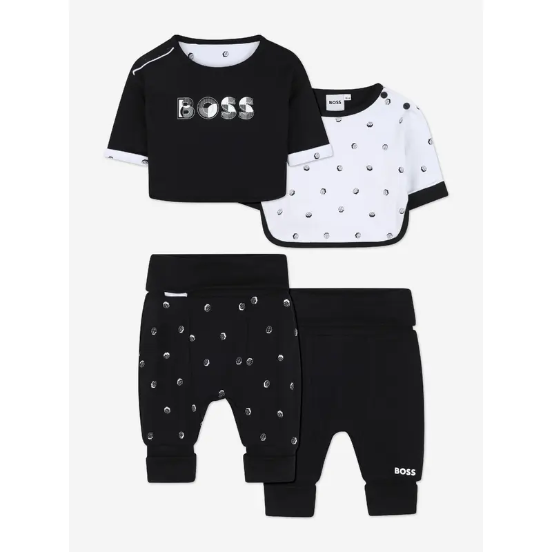 BOSS Baby Boys Reversible Sweater and Pants Set in Black