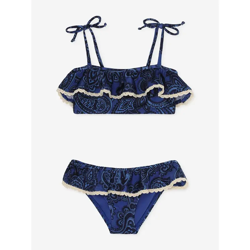 Zimmermann Girls Ottie Trim Frill Bikini in Blue
