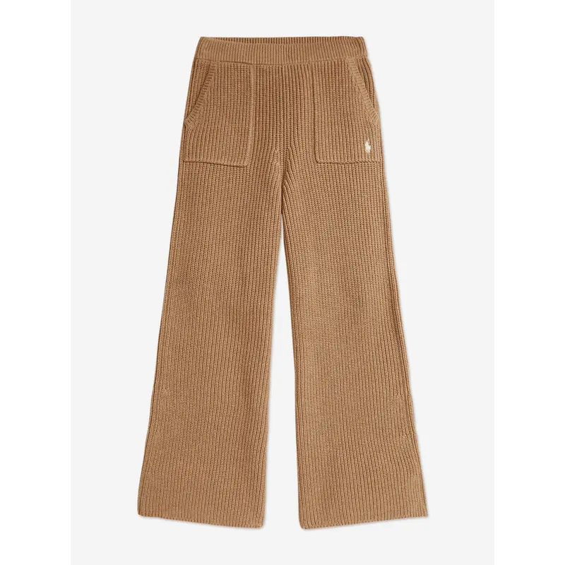 Girls Knitted Trousers in Brown