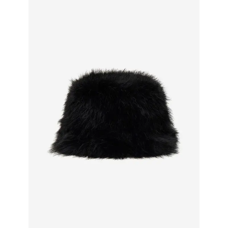 Guess Girls Faux Fur Hat in Black
