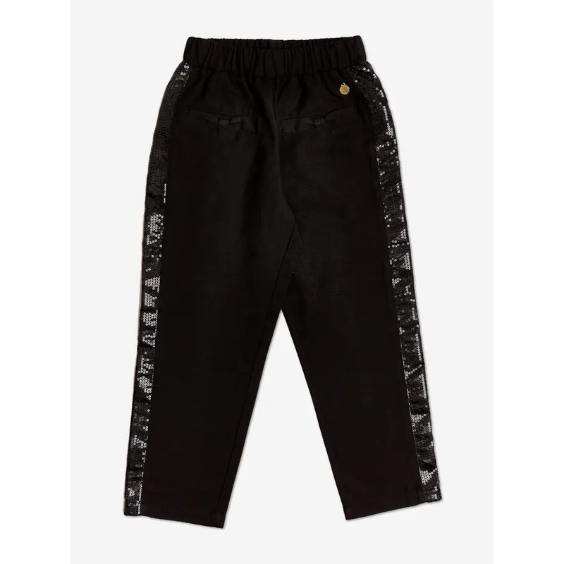BCBGMAXAZRIA Girls Crystal Tape Slim Trousers in Black