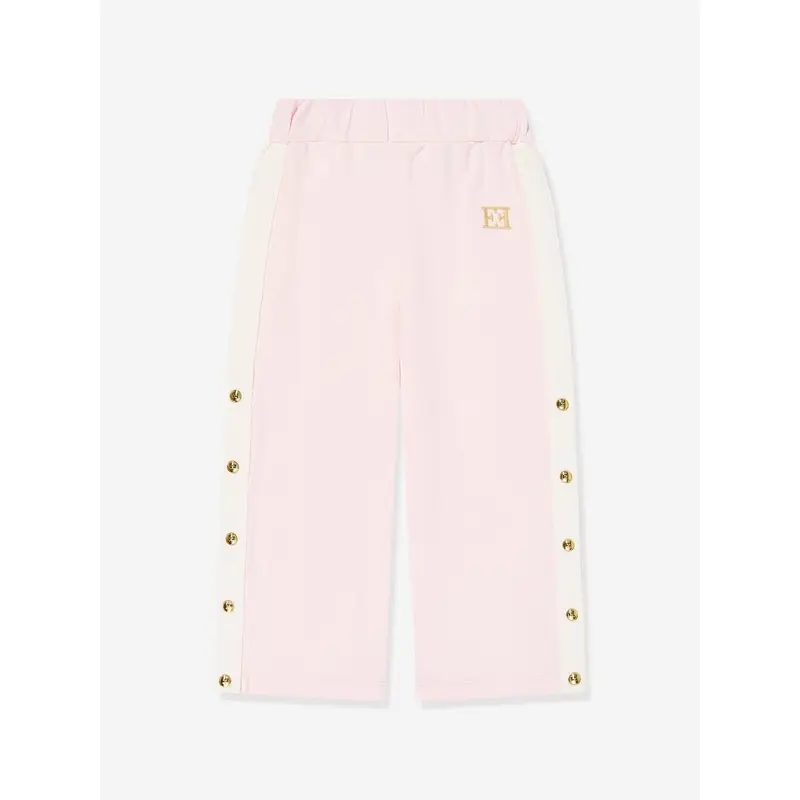 Escada Girls Embroidered Logo Jersey Trousers in Pink