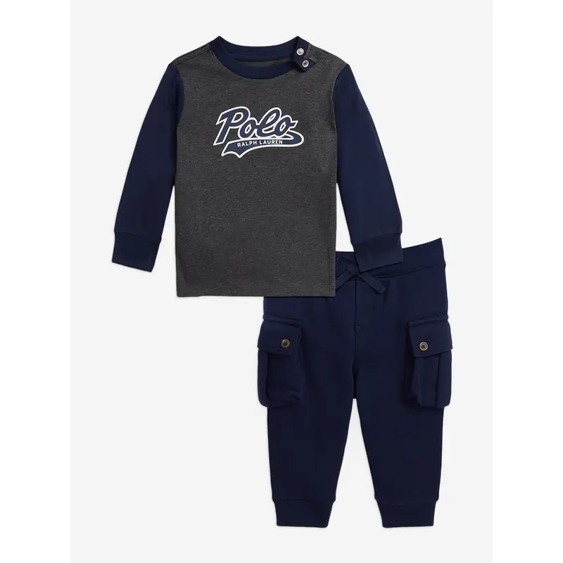 Ralph Lauren Baby Boys Polo Trouser Set in Navy