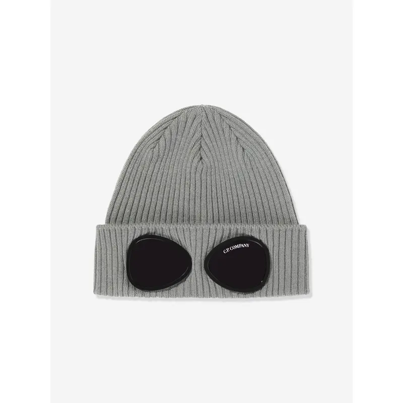C.P. Company Boys Goggle Beanie Hat in Grey