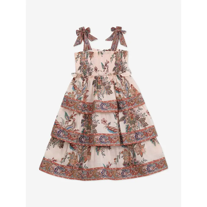 Zimmermann Girls Rhiannon Tiered Dress in Red