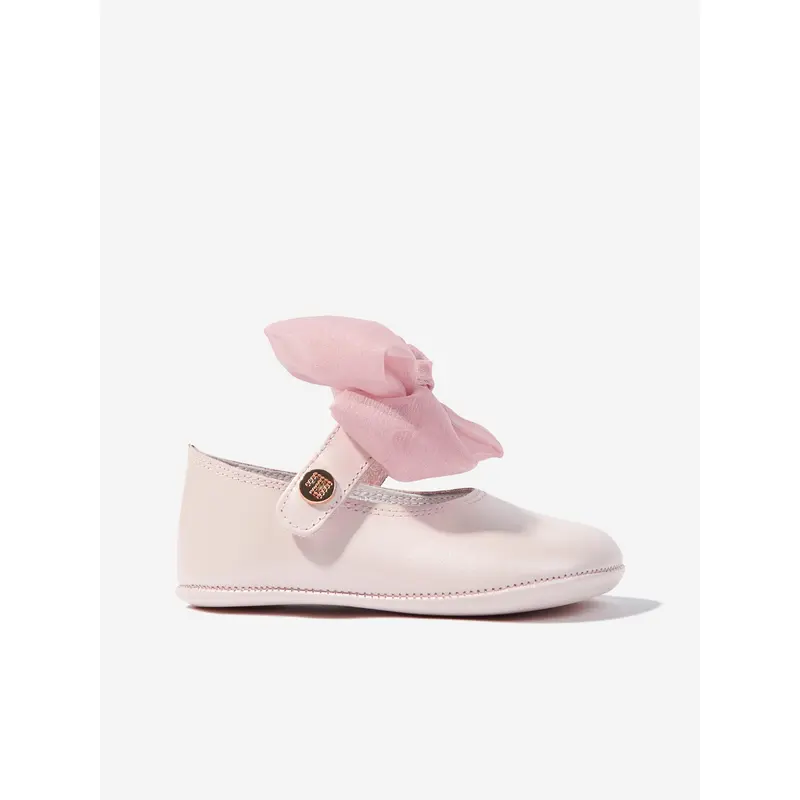 Andanines Baby Girls Leather Bow Shoes in Pink