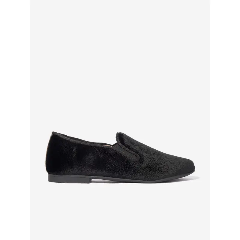 Andanines Boys Velvet Loafers in Black