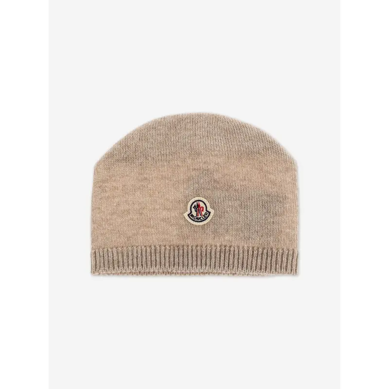 Moncler Enfant Baby Cashmere Beanie Hat in Beige