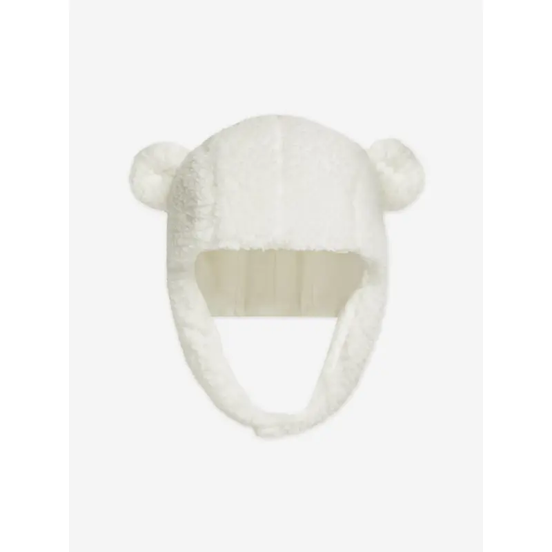 Moncler Enfant Baby Ear Flap Hat in White