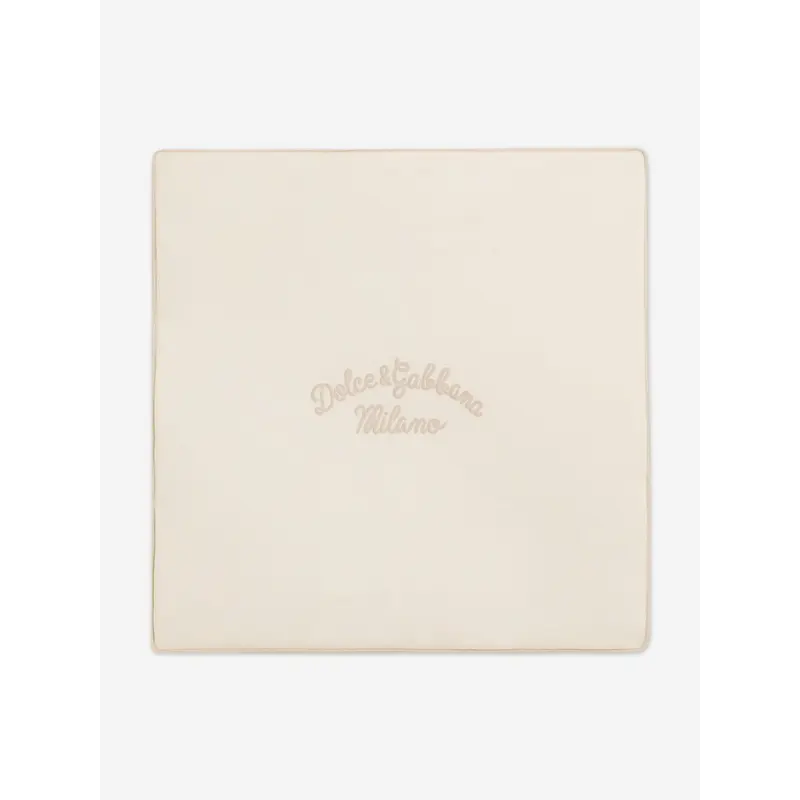 Dolce & Gabbana Baby Embroidered Logo Blanket in Ivory (80cm)