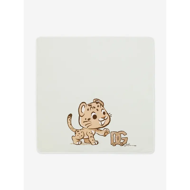 Dolce & Gabbana Baby Leopard Logo Blanket in Green (80cm)