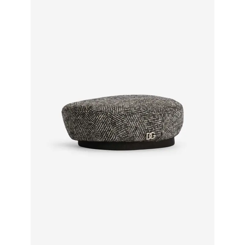 Dolce & Gabbana Girls Wool Logo Beret in Grey