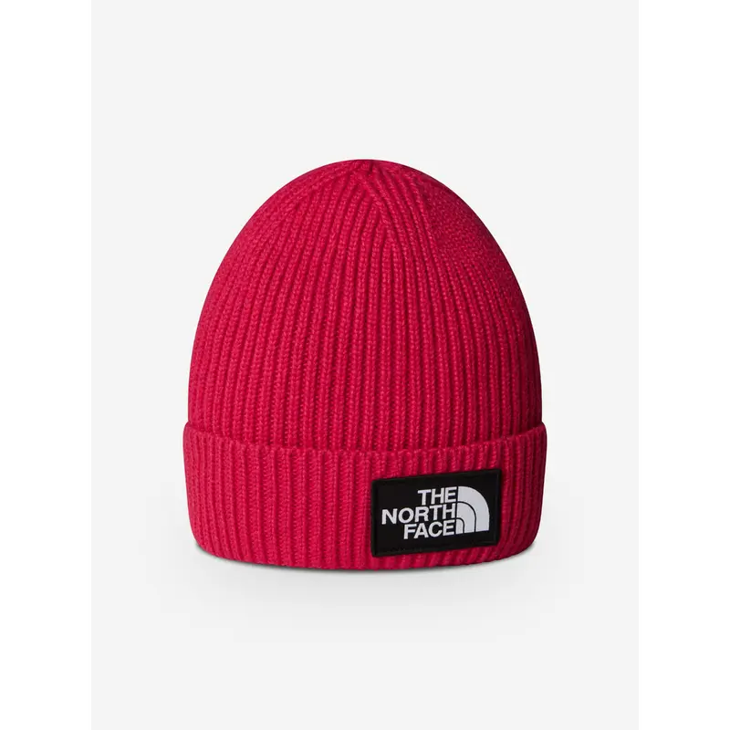 The North Face Kids Logo Box Cuffed Beanie in Pink