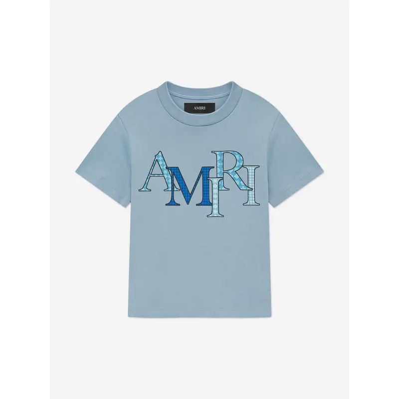Amiri Kids Staggered T-Shirt in Blue