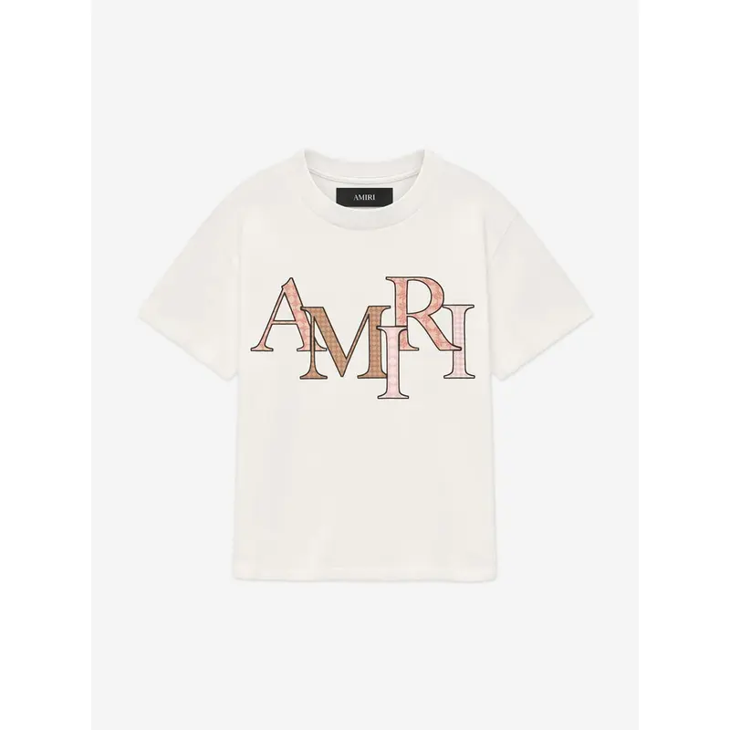 Amiri Kids Staggered T-Shirt in Ivory