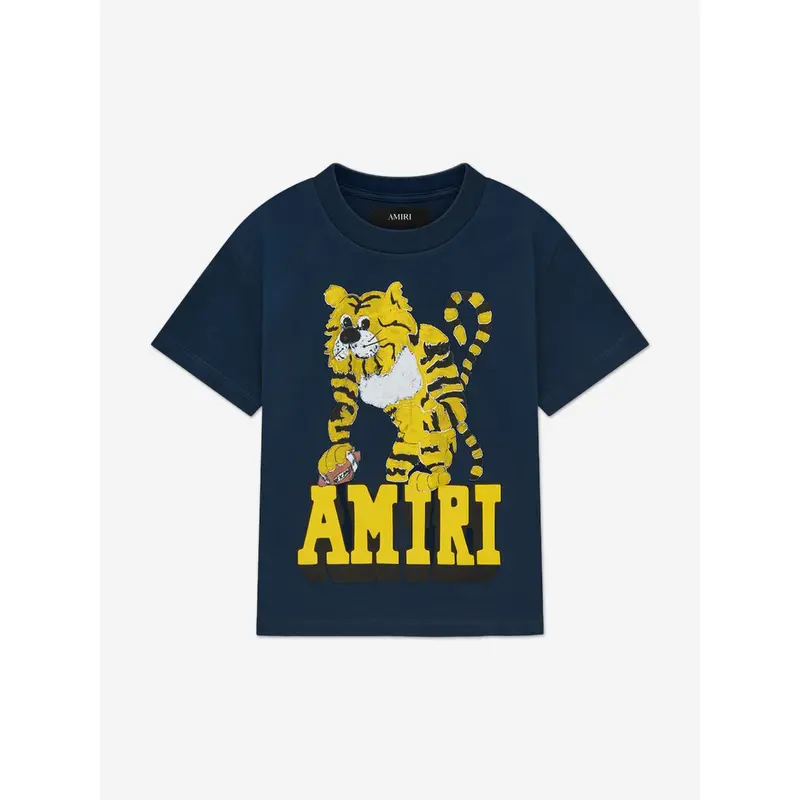 Amiri Kids Tiger T-Shirt in Navy