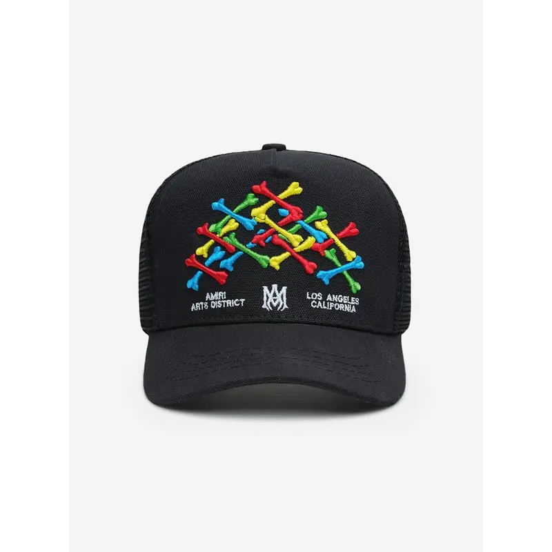 Amiri Kids Bones Trucker Cap in Black