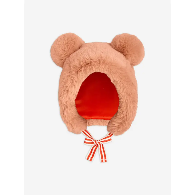 Mini Rodini Girls Faux Fur Ear Hat in Pink