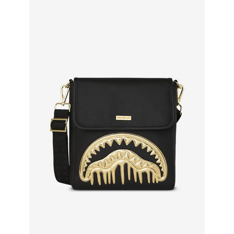 Sprayground Kids Gold and Dangerous Messenger Bag in Black (45.72cm)